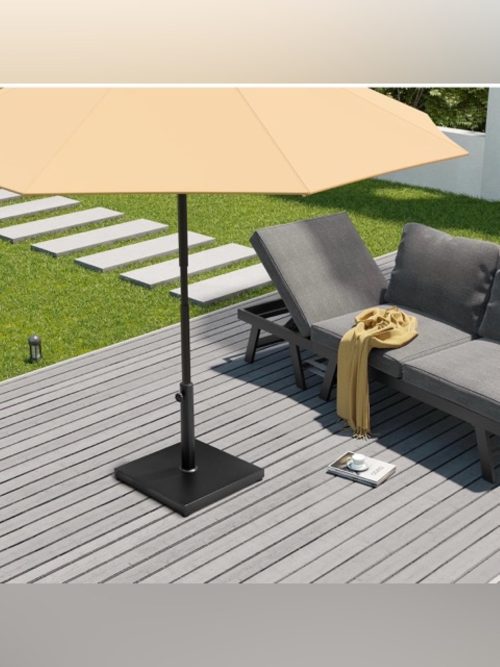 BLACK 43lbs UMBRELLA PATIO BASE HEAVY DUTY STAND - Picture 2 of 7